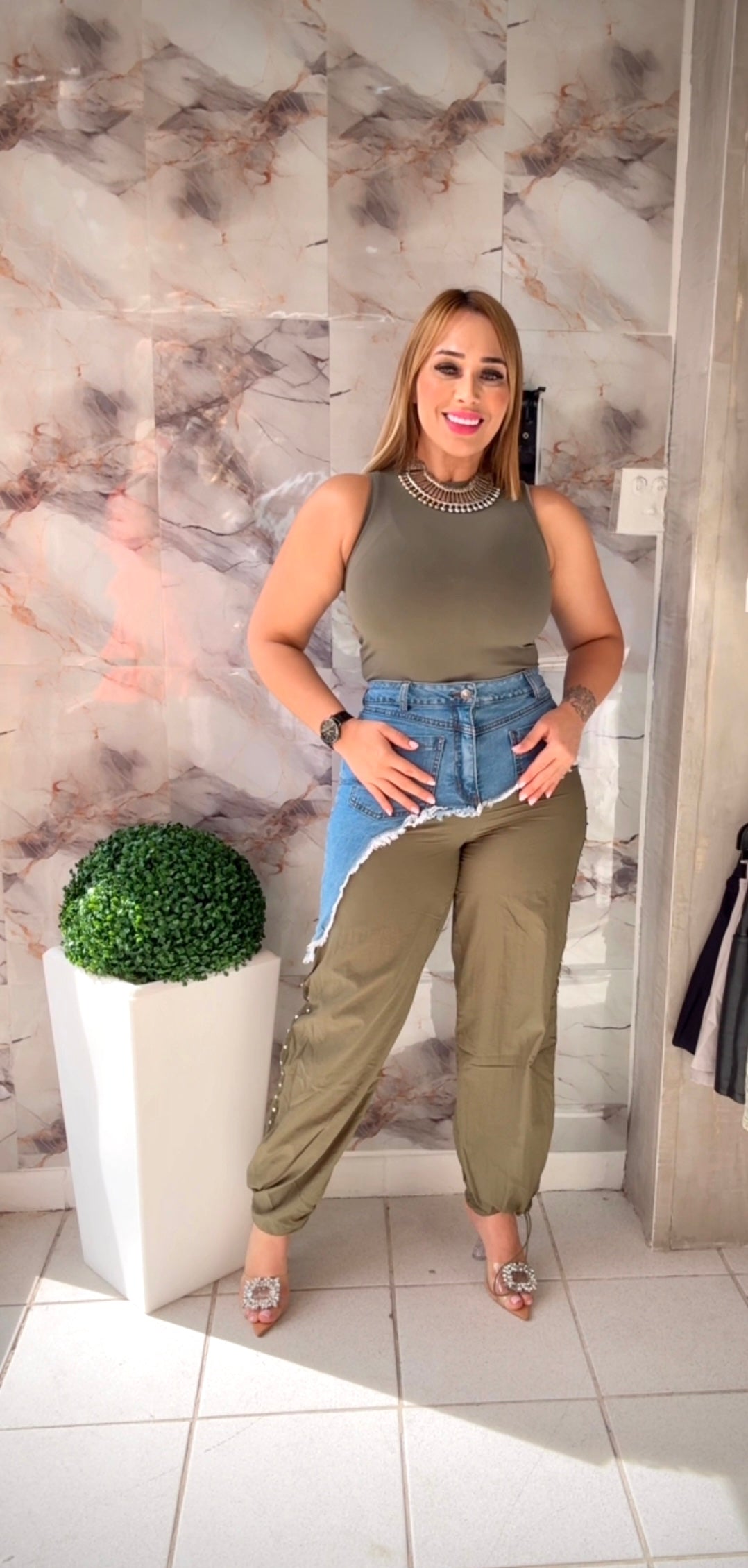 Denim jeans green