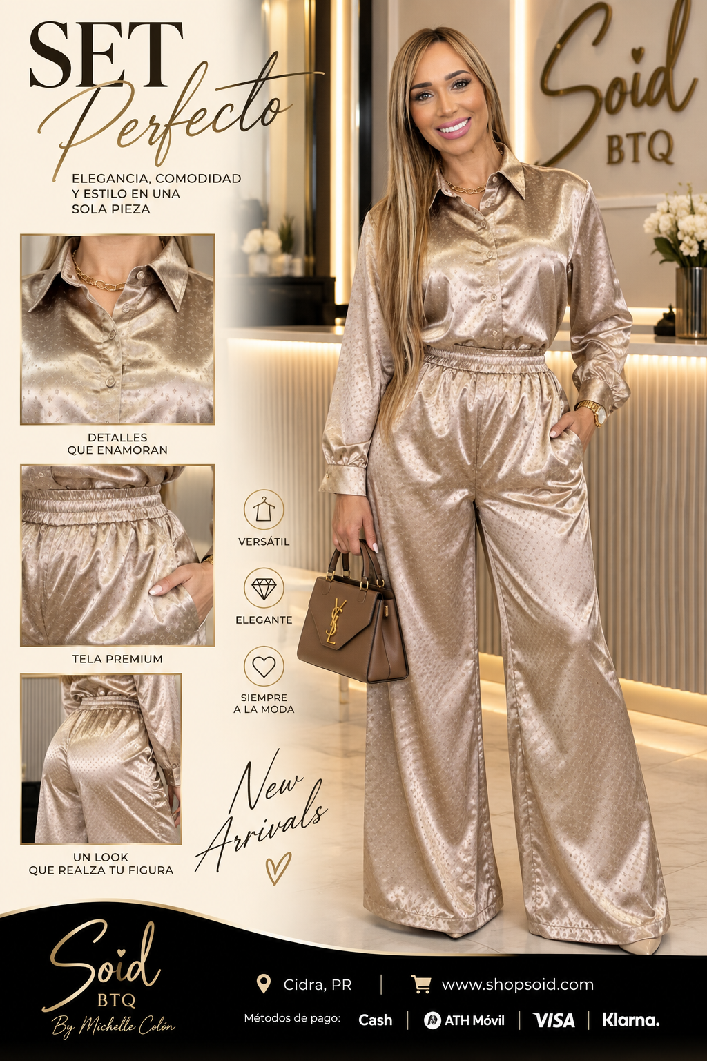 Classy Satin Black Set