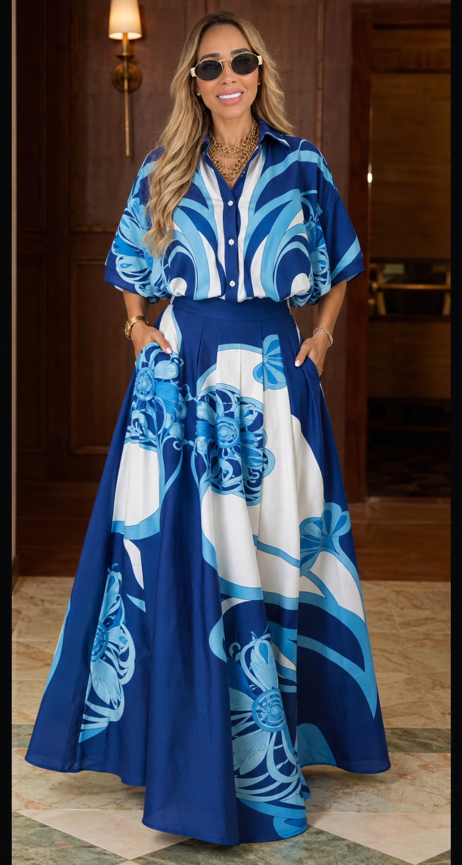 Santorini Blue Maxi Set