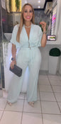 Set azul en lino