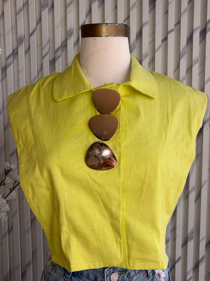 Golden Accent Crop Top