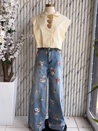 Golden Accent Crop Top