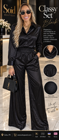 Classy Satin Black Set