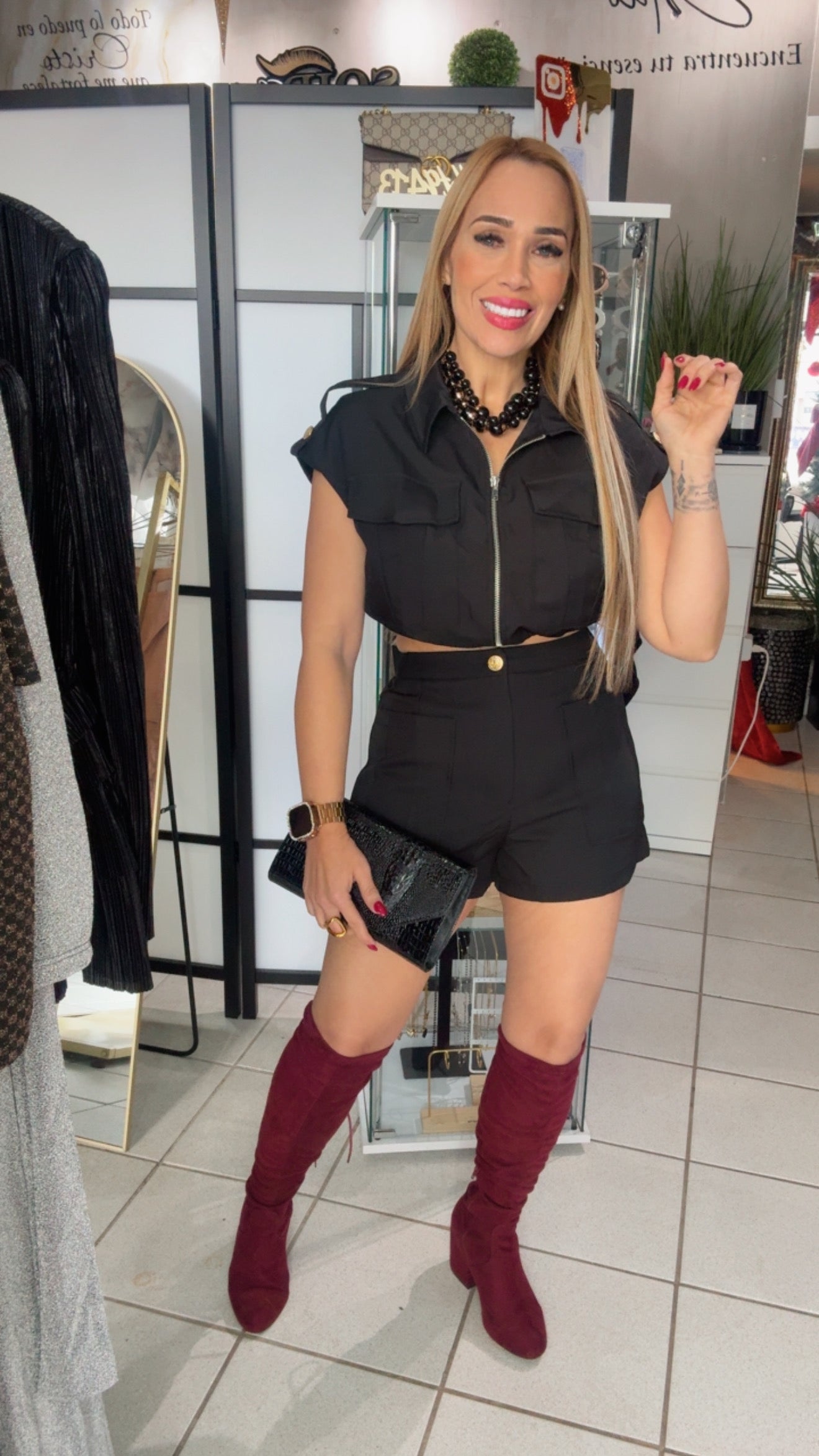 Set negro corto