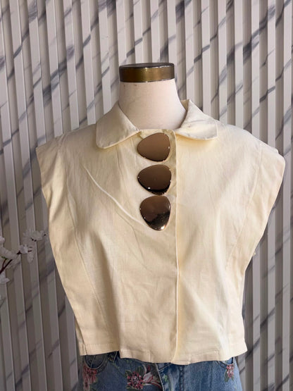 Golden Accent Crop Top