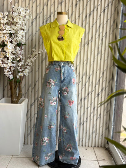 Golden Accent Crop Top