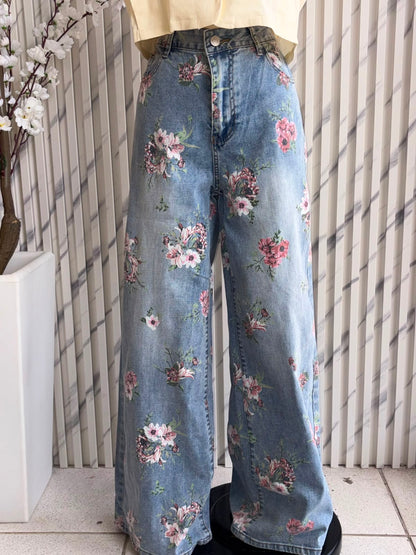 Floral Bloom Wide Leg Jeans