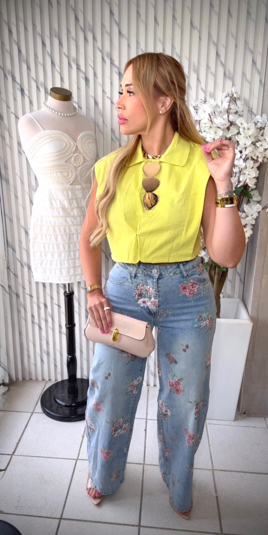Golden Accent Crop Top