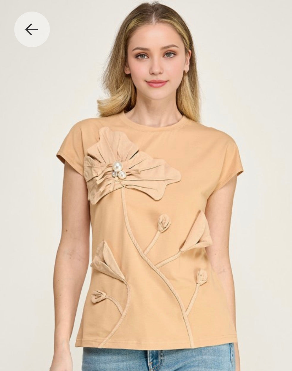 Blusa Floral Nude Elegance