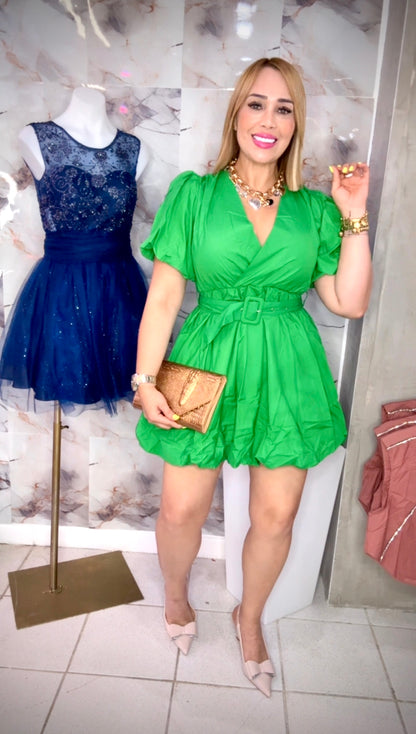 Vestido corto globo