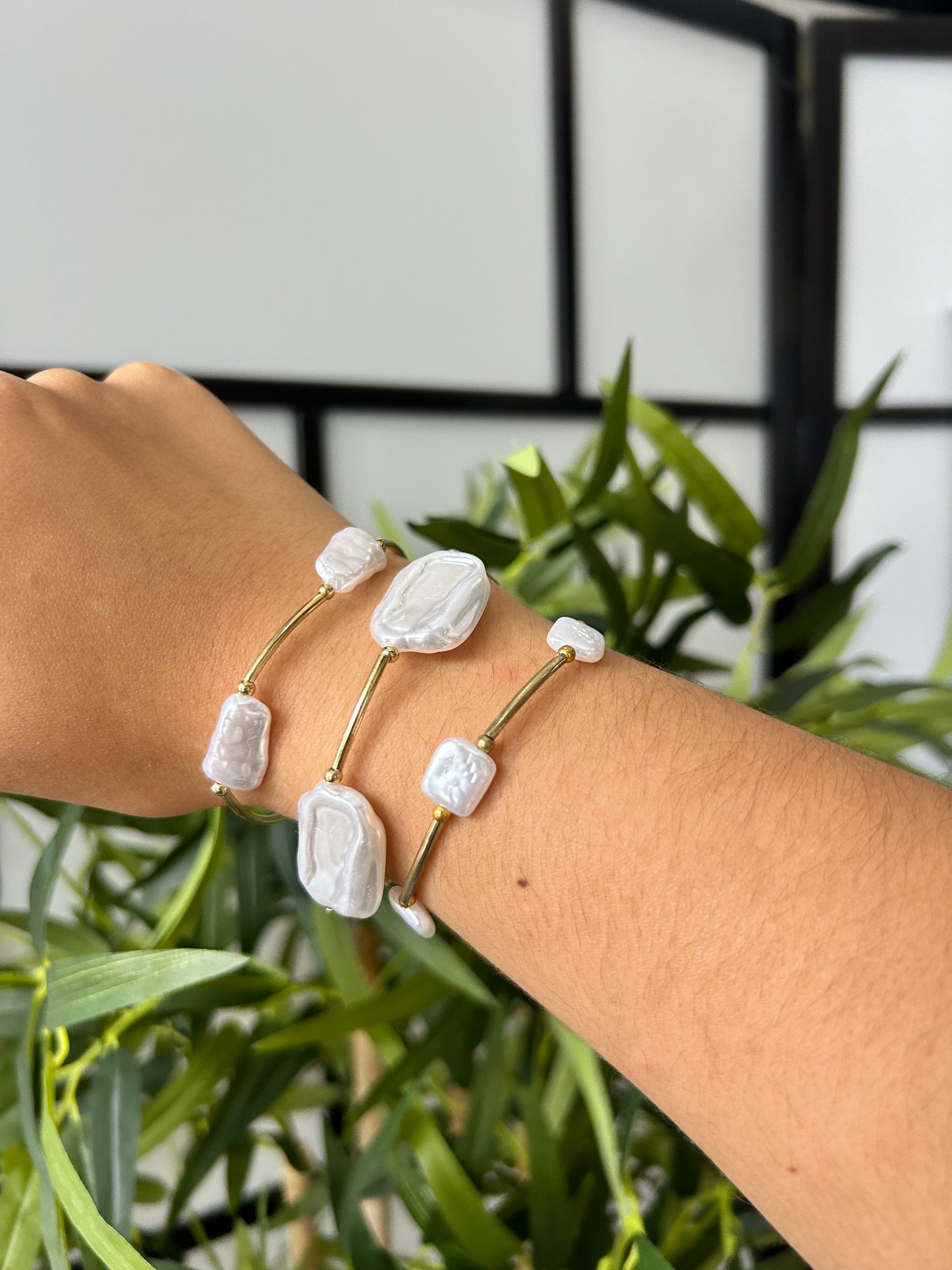Pulseras con perlas