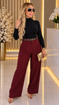 Pantalón Palazzo Burgundy Elegance